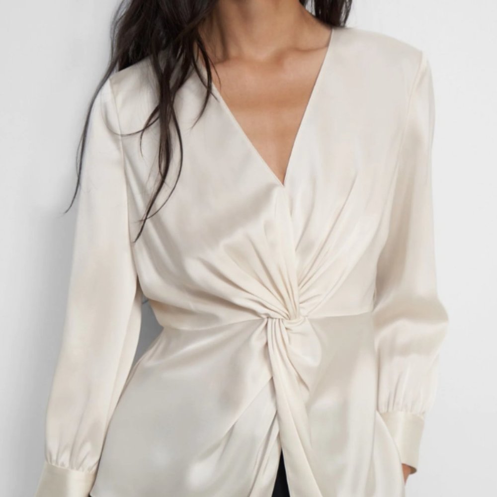 Theory Satin Twist Blouse